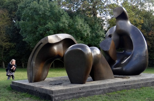 Our daughter interacting with Three Piece Reclining Figure : Draped - HM